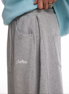 Pantaloni della <span class=keywords><strong>tuta</strong></span> larghi con coulisse grigi, pantaloni Casual larghi con Logo con lettera minimalista, pantaloni della <span class=keywords><strong>tuta</strong></span> di marca Streetwear Unisex - Product Image 3