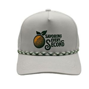 Casquette de baseball blanche de haute qualité avec logo brodé personnalisé, 5 panneaux, trous découpés au laser - Product Image 3