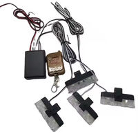 Feux de détresse à DEL sans fil 4X3LED avec télécommande, clignotants, feux de détresse pour calandre de voiture, feux latéraux, 12V, montage universel