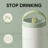 Vaso Térmico Aislado de 30oz con Asa y Tapa con Popote, Doble Pared de Acero Inoxidable 304, Antiderrames, Logotipo Personalizado, para Deporte, Gimnasio, Viajes, Coche