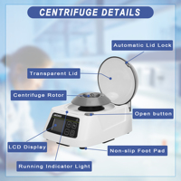 Mini centrifugeuse LICHEN, écran LCD et verrouillage de sécurité du couvercle, 5K-10K tr/min, microcentrifugeuse de laboratoire pour tubes PCR/échantillons sanguins