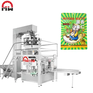 Machine d'emballage automatique rotative préfabriquée de sac sec de noix de fruit Machine d'emballage autoportante de biscuit de chocolat de sac