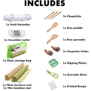 Venta caliente Fácil uso Casero No-stick Bamboo <span class=keywords><strong>Sushi</strong></span> Mat Diy <span class=keywords><strong>Sushi</strong></span> Making Kit Set - Product Image 6