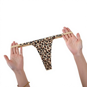 Tanga de Mujer con Estampado de Leopardo, Tirantes Finos, Cintura Baja, Sin Costuras, Ropa Interior Transpirable, Invisible, OEM ODM - Product Image 2