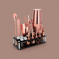 Ensemble d'articles promotionnels pour bar, kit de mixologie pour barman, shaker à cocktails en acier inoxydable réutilisable, multi-capacités, couleur personnalisée