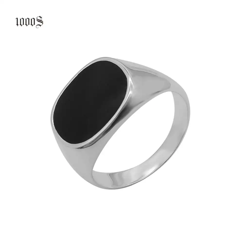 Classic Design 925 Sterling Silver Black Men Ring Jewelry