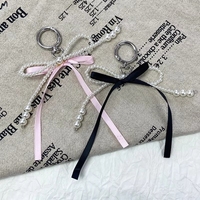 Breloque de sac, porte-clés et breloque de téléphone simple, mignonne et adorable, avec pendentif en dentelle, perle, nœud, cœur et étoile
