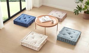 Coussin de sol carré moderne en poly chenille - 24x24 pouces, lavable, personnalisable - Product Image 6