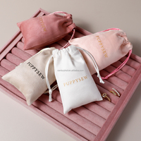 Sac à cordon en daim de luxe pour bijoux, sac cadeau, emballage personnalisé pour bijoux avec logo imprimé