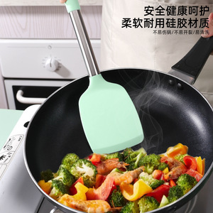 Spatule de cuisson en silicone avec manche en acier inoxydable, spatule antiadhésive pour cuisiner du poisson, des steaks, des légumes, outil de cuisine - Product Image 5