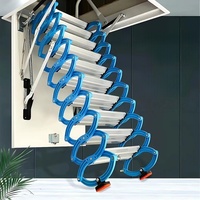 Escalier télescopique de grenier moderne en acier au carbone et alliage titane-magnésium, pliable automatiquement, 24V, 2 marches