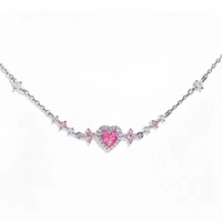 Bracelet pour femme style Ins, best-seller transfrontalier, mignon et élégant, avec zircon en forme de cœur et nœud, plaqué or véritable 18 carats, pour la Saint-Valentin