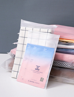 Versandfertige Transparente Unterwäsche T-Shirt Jeans Warnhinweis Reißverschluss Kleidungsverpackung PE Plastiktüte für Jeans