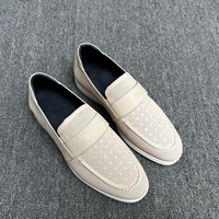 Mocassins en cuir perforé de luxe pour hommes, style Old Money, chaussures décontractées à enfiler