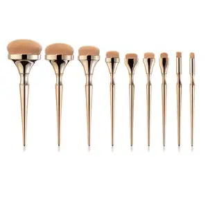 Bán Buôn Chất Lượng Cao Du Lịch 9 Pcs Rose Gold Vegan Trang Điểm Bàn Chải Tùy Chỉnh Mới Sang Trọng Make Up Brushes Set