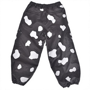 Pantalones Cargo Unisex con Estampado de Vaca en Blanco y Negro, Cintura Elástica, Impermeables, Anti-UV, Talla Grande, Poliéster, para Esquí y Nieve, Nueva Moda 2026 - Product Image 1