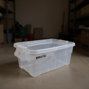 Contenitore di Stoccaggio Brute da 53 L in Plastica Trasparente con Coperchio per Organizzare Casa e Garage - Product Image 3