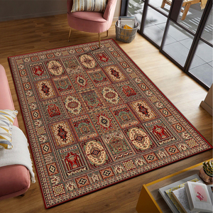 Tapis en polyester polaire imprimé au design moderne Premio Square, mousse haute densité, épaisseur 17 mm, antidérapant, tapis de sol doux pour le salon - Product Image 1