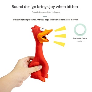 Jouet pour chien en latex résistant aux morsures, en forme de poulet qui crie, avec design ventilé, jouet à mâcher couineur pour grands chiens - Vente flash - Product Image 3