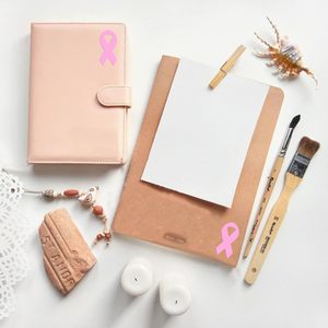 Pegatinas de Concienciación con Cinta Rosa, Etiquetas Autoadhesivas BOPP para Actividades Promocionales - Product Image 4