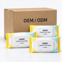 Lingettes Humides Compactes Personnalisées pour Toilettes, 24 Lingettes, Emballage Souple à Couvercle Rabattable, OEM ODM