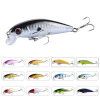 Umpan Pancing 10 Warna Umpan Minnow Mengambang Umpan Keras Buatan Mirip Asli Umpan ABS Lintas Batas untuk Ikan Bass Mulut Besar Realistis