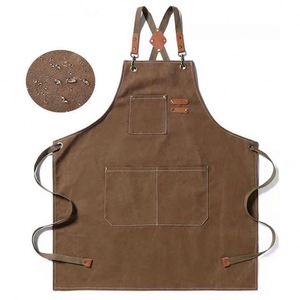 High Quality Cross Back Canvas Cotton Woman Men Artist Hair Salon Barista Coffee Shop Bakery <b>Work</b> <b>Aprons</b> - Product Image 1