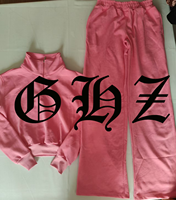 Fabricants de vêtements Y2K – Nouvelle collection automne-hiver : Survêtement 2 pièces personnalisé avec broderie de patch, sweat-shirt demi-zip et pantalon large