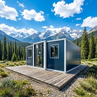 Maison préfabriquée moderne en conteneur, maison modulaire en conteneur avec porte et fenêtres en verre pour usage résidentiel