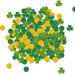 100 buah/kantong hari St. Patrick konfeti koin Shamrock, keberuntungan dari konfeti pesta Irlandia, hari St. Patrick SP-30 Dekor pesta