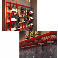 Étagère murale de style industriel en fer forgé pour bar, meuble de présentation pour la maison, étagères murales pour restaurant créatif, porte-vin rouge