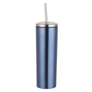 Gobelet droit minimaliste en acier inoxydable de 20 oz avec couvercle à paille - Product Image 3
