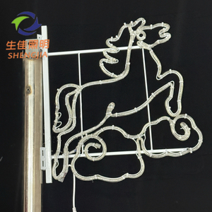 Guirlande lumineuse LED 2D personnalisable 220V, motif cheval, pour poteau de <span class=keywords><strong>lampadaire</strong></span>, décoration de Noël extérieure étanche - Product Image 4