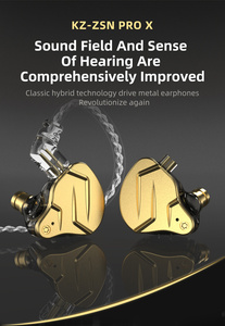 Auriculares Intrauditivos ZSN <span class=keywords><strong>KZ</strong></span> <span class=keywords><strong>Pro</strong></span> X 1DD 1BA con Doble Controlador, Aislamiento de Ruido, HIFI, con Micrófono, Cable Desmontable - Product Image 2