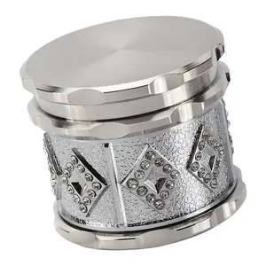 KY Zinc Alloy Tobacco Grinder Manual Herb Crusher For Kitchen Supplies 4 Layers Luxury Metal Herb Grinder