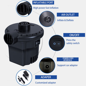 Bomba de Aire Eléctrica Inflable Portátil de 130W con Enchufe Personalizado y 3 Boquillas para Colchones Inflables de Auto - Product Image 3