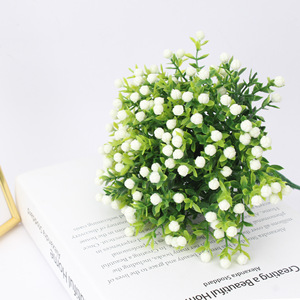 Fleurs artificielles Tainen, bouquet Milan Grain, 10cm-30cm, blanc, plastique, fer, décoration pour salon, chambre à coucher - Product Image 1