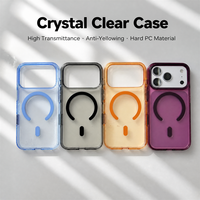 Étui de téléphone portable transparent anti-jaunissement, résistant aux chocs, magnétique, haute transparence, épaisseur 2,0 mm, pour iPhone 15 16 17 18 Pro Max
