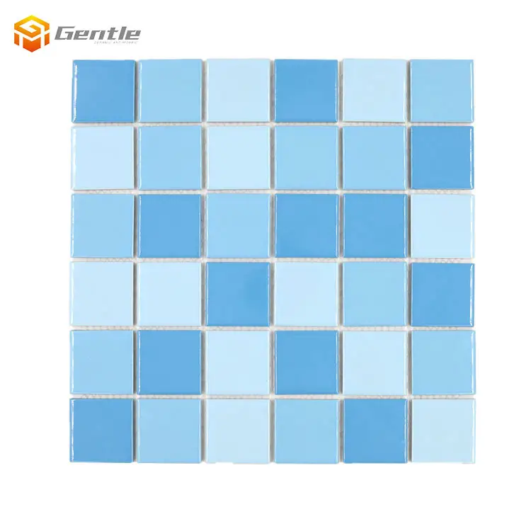 306x306mm venta al por mayor precio mixto piscina azul 6mm azulejos de mosaico baldosas de cerámica para el cuarto de baño