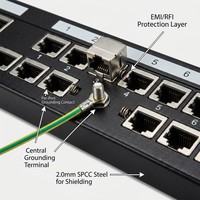Panneau de brassage vierge blindé 1U 24 ports, 19 pouces, montable en rack horizontal, STP FTP, cadre Keystone vide, noir CPL-NAF-1U024R-HM