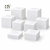 Ensemble de supports à buffet en acrylique blanc pour table de desserts, mariage, fête, présentation de gâteaux et de nourriture