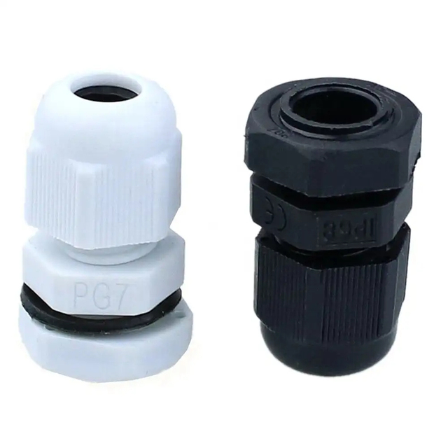 IP68 Waterproof Nylon Cable Gland 3-6.5mm White Brass Metal Stainless Steel Wire Rohs Certified Cable Management Cable Glands
