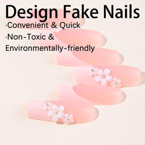 Ms.Miemie - 24 <span class=keywords><strong>Uñas</strong></span> <span class=keywords><strong>Postizas</strong></span> <span class=keywords><strong>de</strong></span> Ataúd Largas con Degradado Francés Rosa, Reutilizables, Diseño Falso para Dedos <span class=keywords><strong>de</strong></span> <span class=keywords><strong>Niñas</strong></span>, Venta al por Mayor - Product Image 3