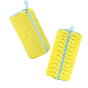 Sac de lavage pour chaussures OEM, jaune, en chenille, lavable en machine, protection anti-déformation pour baskets - Product Image 5