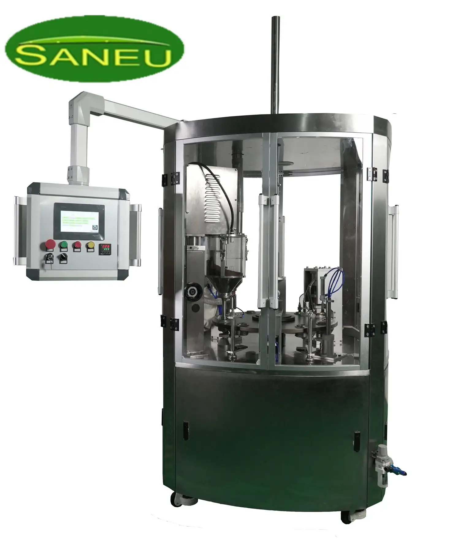 Saneu K Cup Espresso Multifunctionele High-Speed Roterende Type Volledig Automatische Vulmachine Voor Koffiepoederverpakking