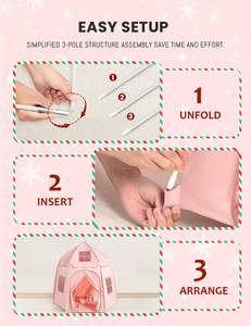 Carpa de Juego Infantil con Diseño Hexagonal, Color Morado, Plegable y Portátil, Tipo <span class=keywords><strong>Castillo</strong></span> de Princesa - Product Image 4