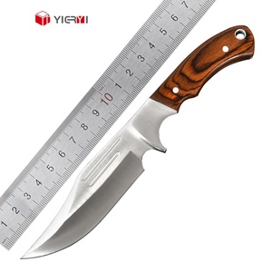 Couteau de chasse en acier inoxydable avec manche en bois, couteau <span class=keywords><strong>Okapi</strong></span> à lame fixe, couteau de survie tactique - Product Image 1