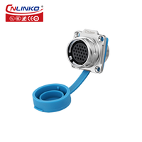 Conector Circular Impermeable de 10 Pines M24 con Carcasa Metálica, Conector de Alimentación Automotriz de 10 Contactos