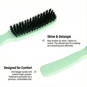 <span class=keywords><strong>Brosse</strong></span> à cheveux incurvée 360 Wave en bois 100% poils de <span class=keywords><strong>sanglier</strong></span> pour hommes, soin de la barbe, logo personnalisé, marque privée - Product Image 3