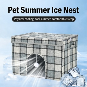 Foldable & <b>Portable</b> Cooling Cat <b>Bed</b> with Grid Design for Temperature Reduction & Breathability - Product Image 1